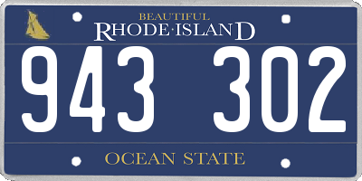 RI license plate 943302