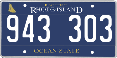 RI license plate 943303
