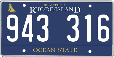 RI license plate 943316
