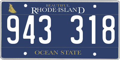 RI license plate 943318