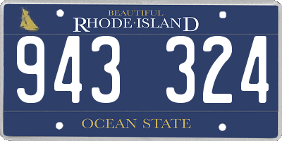 RI license plate 943324