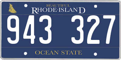 RI license plate 943327