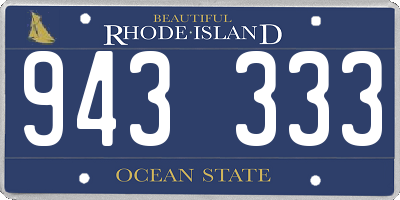 RI license plate 943333