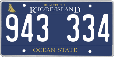 RI license plate 943334