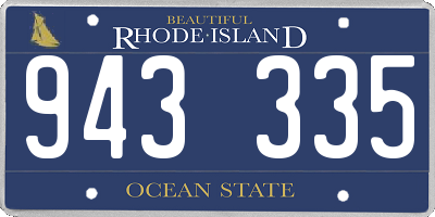 RI license plate 943335