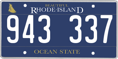RI license plate 943337