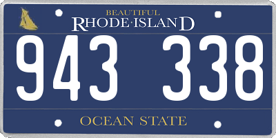 RI license plate 943338