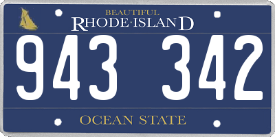 RI license plate 943342