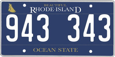 RI license plate 943343