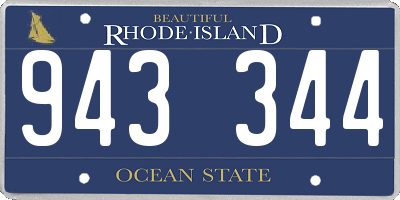 RI license plate 943344