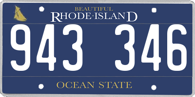 RI license plate 943346