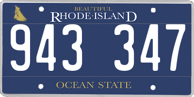 RI license plate 943347