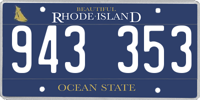 RI license plate 943353