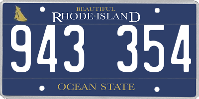 RI license plate 943354