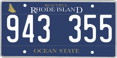 RI license plate 943355