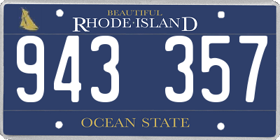 RI license plate 943357