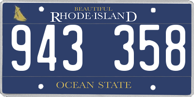 RI license plate 943358