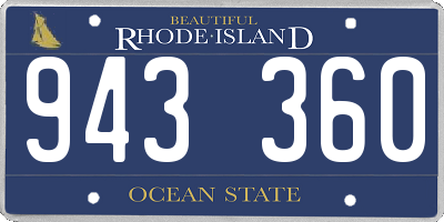 RI license plate 943360