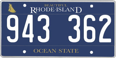 RI license plate 943362