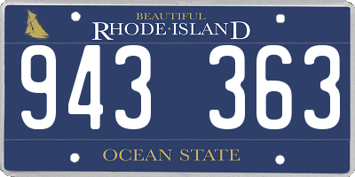 RI license plate 943363