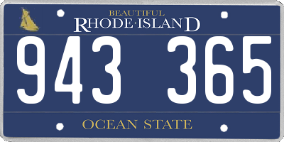 RI license plate 943365