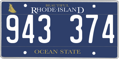 RI license plate 943374