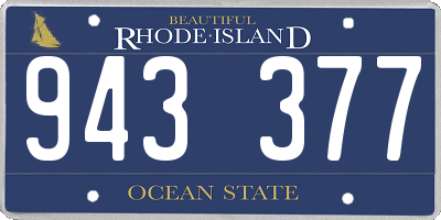 RI license plate 943377