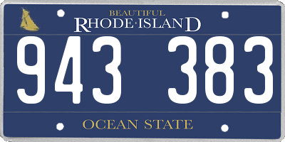RI license plate 943383