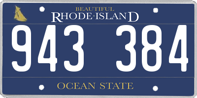 RI license plate 943384