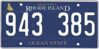 RI license plate 943385