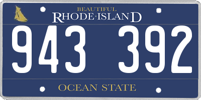 RI license plate 943392