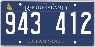 RI license plate 943412