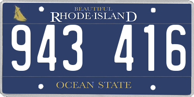 RI license plate 943416