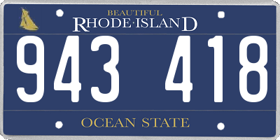 RI license plate 943418