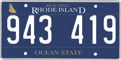 RI license plate 943419