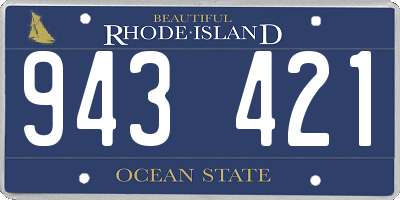 RI license plate 943421