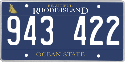 RI license plate 943422