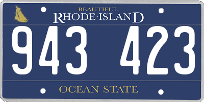RI license plate 943423