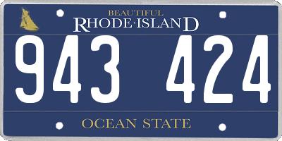 RI license plate 943424