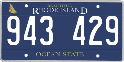 RI license plate 943429