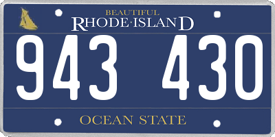 RI license plate 943430