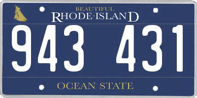 RI license plate 943431