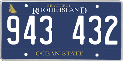 RI license plate 943432