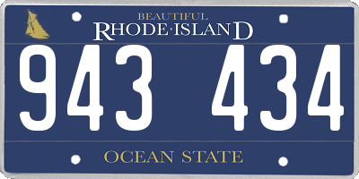 RI license plate 943434