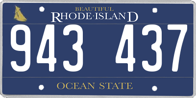 RI license plate 943437