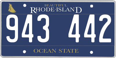 RI license plate 943442
