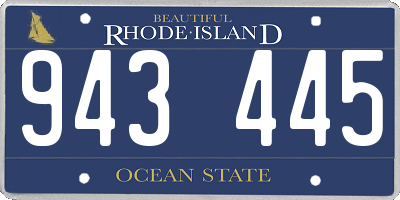 RI license plate 943445