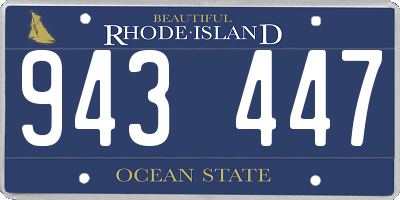 RI license plate 943447