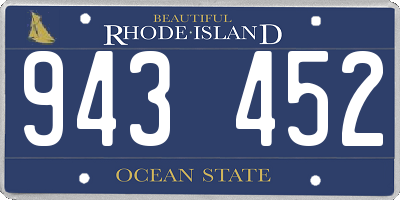 RI license plate 943452