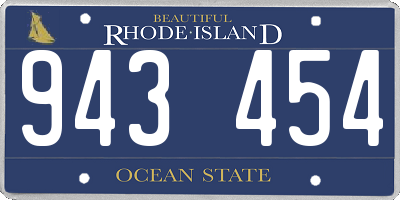 RI license plate 943454